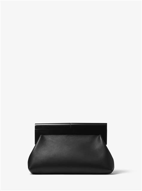 michael kors stanwyck french calf clutch|Michael Kors Small Leather Clutch Bag .